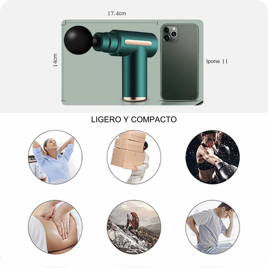 Gun Massage Pro® Masajeador Muscular con Vibración