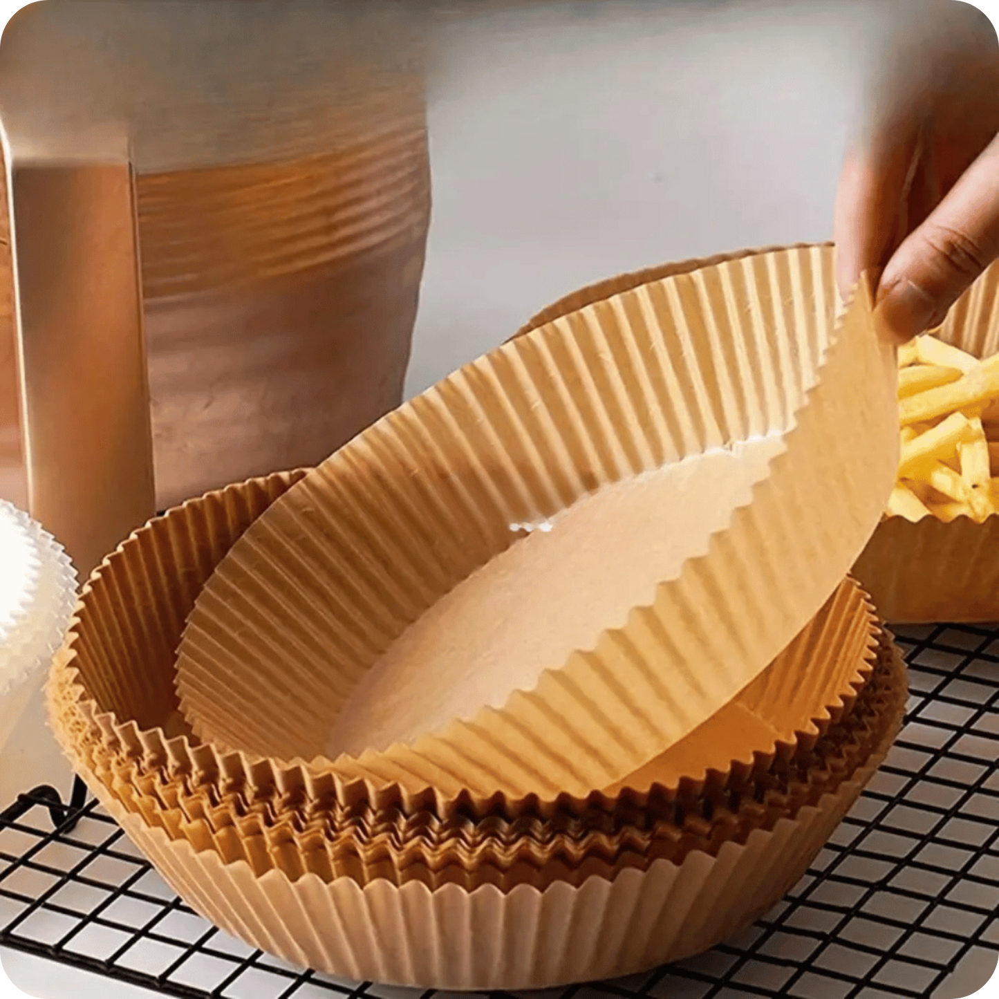 Paper Pro® Canasta de Papel para Air Fryer Pack de 50 Unidades