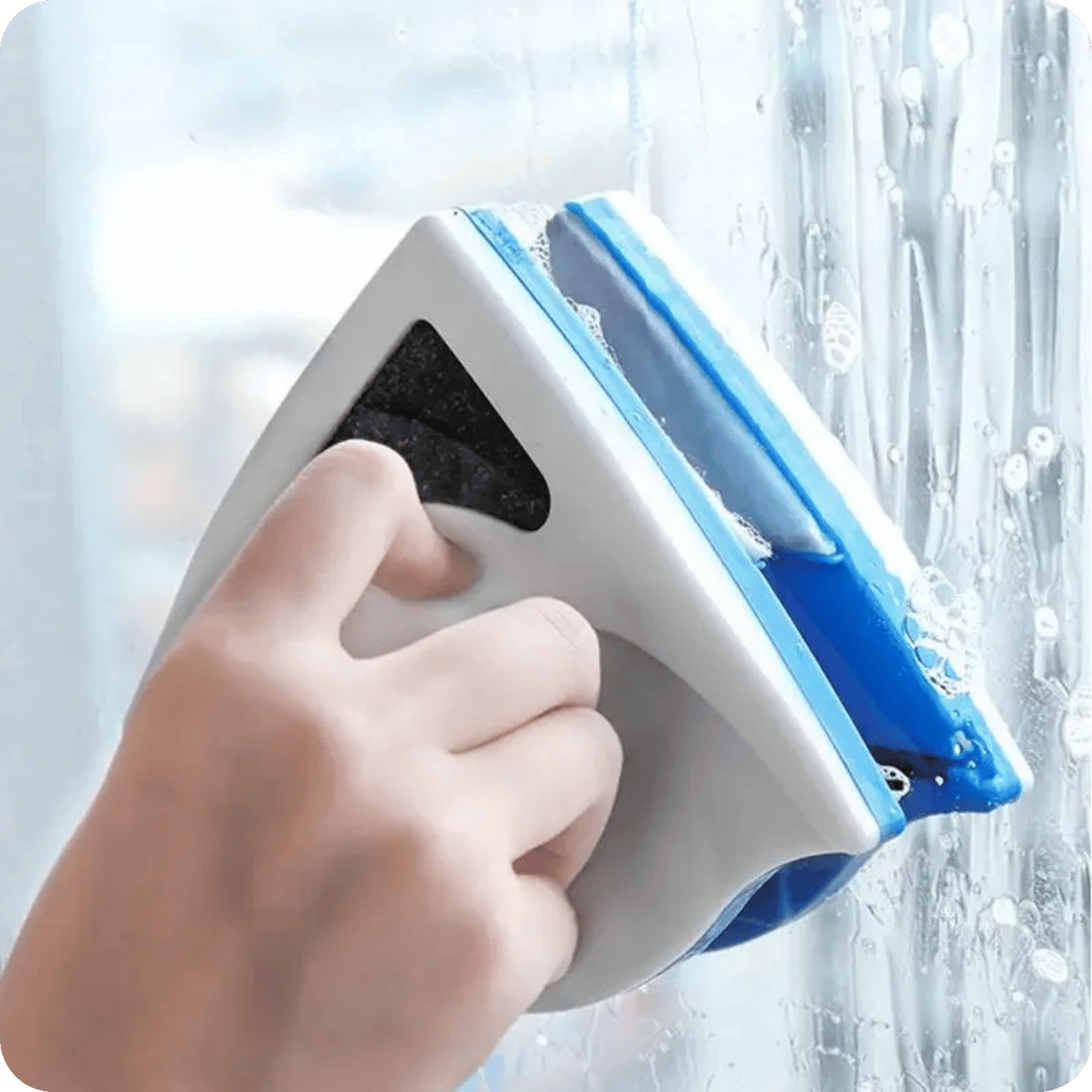 GlassPro® Doble Limpiador de Vidrios con Imán y Esponja