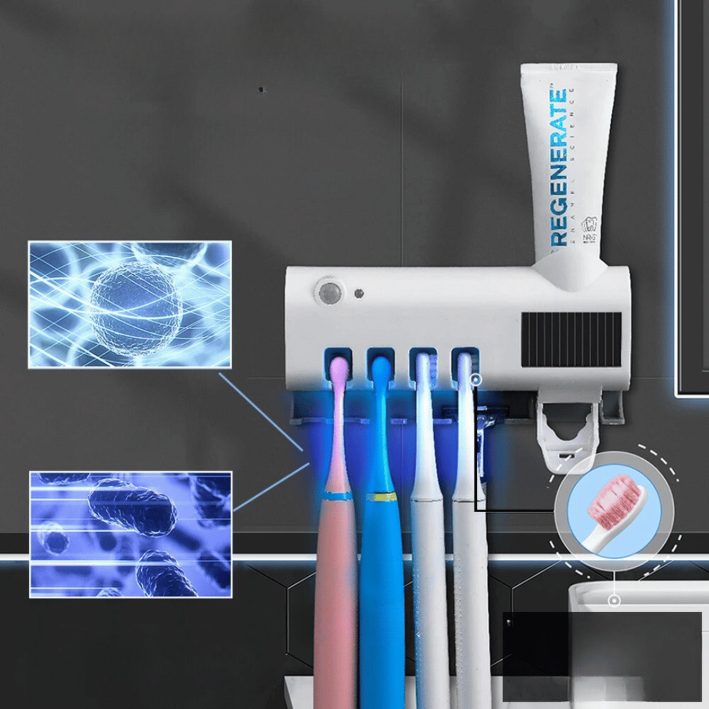 FreshPro® Porta Cepillo de Dientes Esterilizador UV