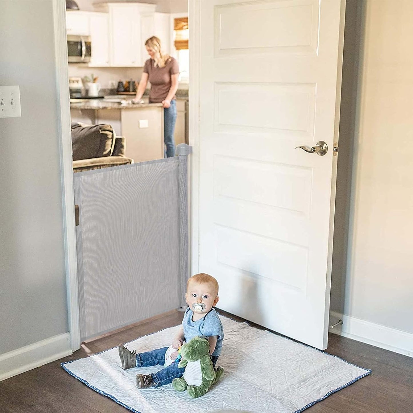 FLEXI GATE® PUERTA RETRÁCTIL DE SEGURIDAD PARA NIÑOS Y MASCOTAS