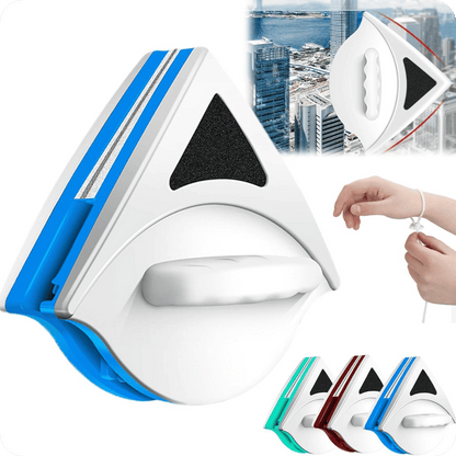 GlassPro® Doble Limpiador de Vidrios con Imán y Esponja