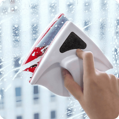 GlassPro® Doble Limpiador de Vidrios con Imán y Esponja