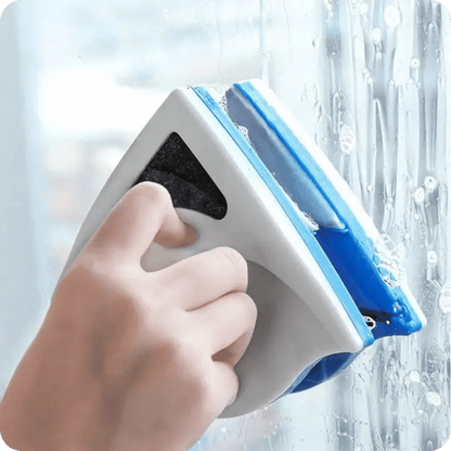 GlassPro® Doble Limpiador de Vidrios con Imán y Esponja