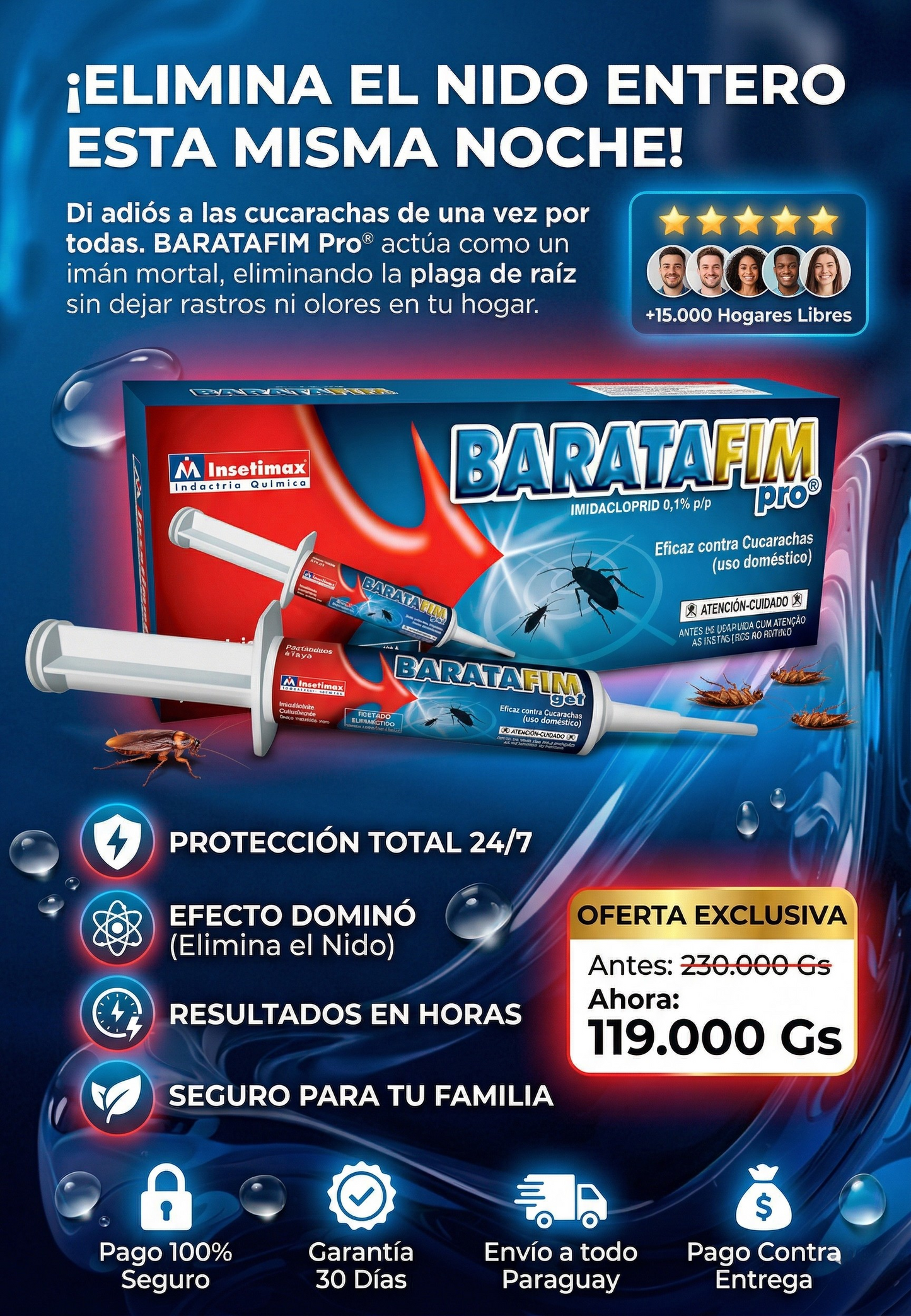 BARATAFIM Pro - Gel insecticida para plagas