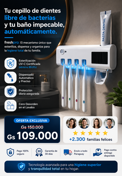 FreshPro® Porta Cepillo de Dientes Esterilizador UV