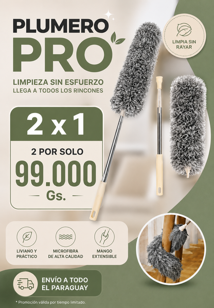 PlumeroPro® - Plumero de Microfibra Extensible 2x1